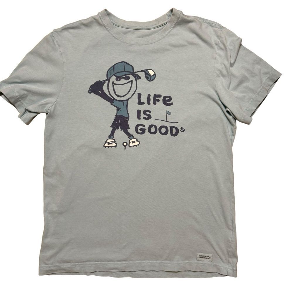 Life is Good Men's Big Head Jake Golf Short Sleeve T Shirt Size Medium